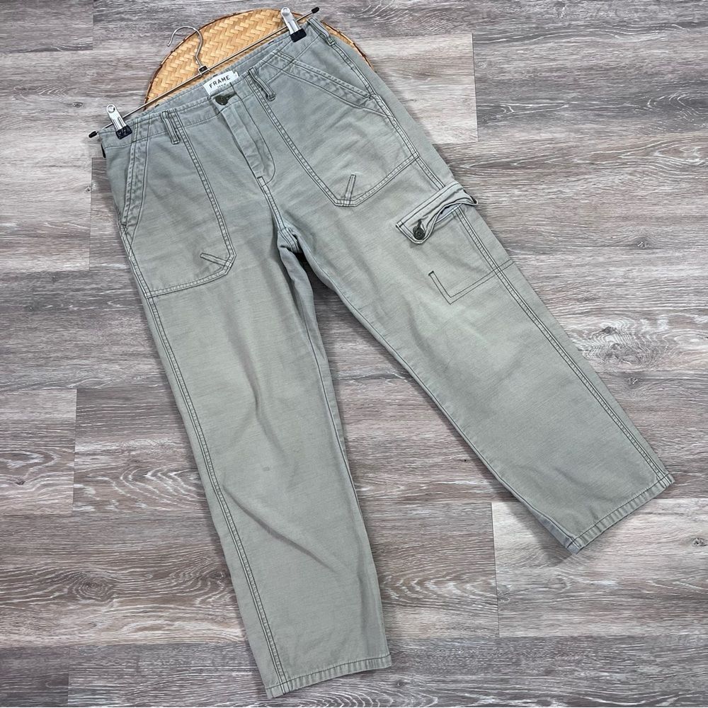 Frame denim cargo utility pants ankle cropped